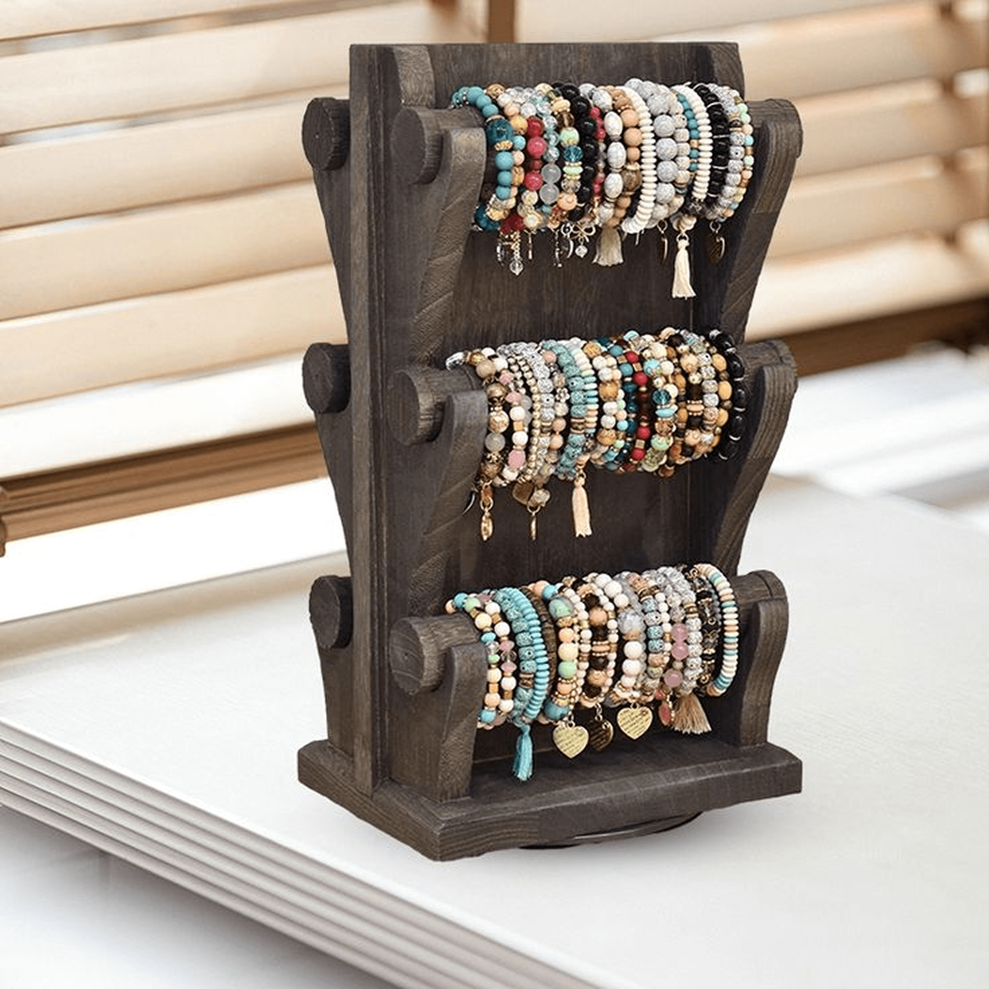 Wooden Jewelry Stand